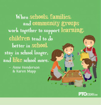 When schools, families, and community groups work together to support learning, children tend to do better in school, stay in school longer, and like school more. Anna Henderson & Karen Mapp ptotoday.com